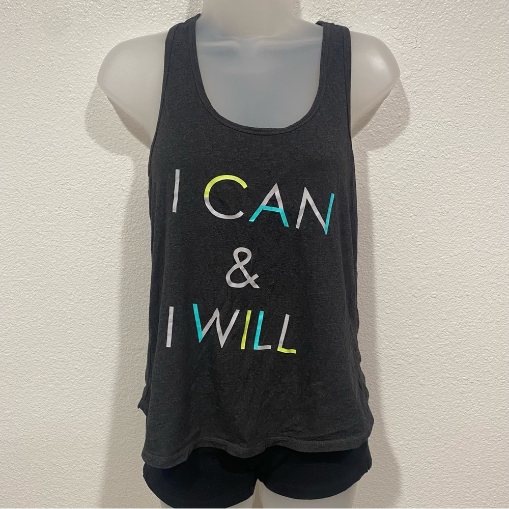 guru active grey workout athletic yoga gym racerback muscle tank top athleisure